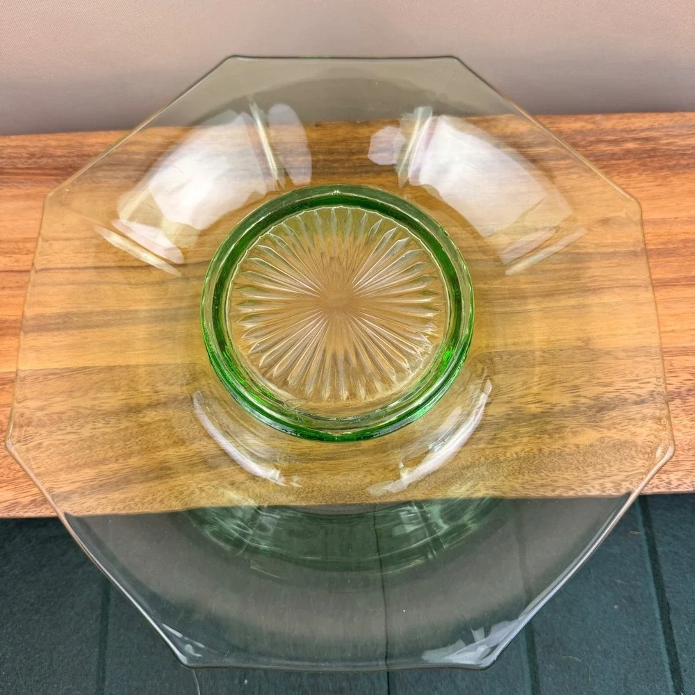 Vintage Octagonal Uranium Glass 10.5
